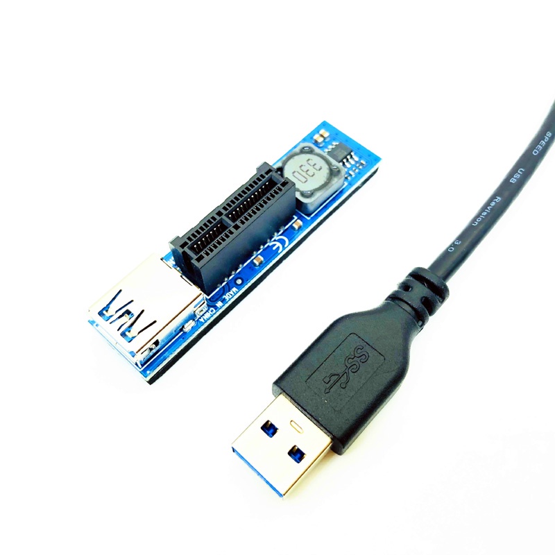 อะแดปเตอร์การ์ดไรเซอร์ ต่อขยาย PCI-E Riser Mini PCIE เป็น PCI-E X1 SATA พร้อมสายเคเบิลต่อขยาย USB 30 ซม.