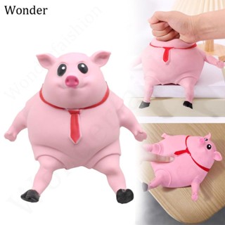  ของเล่นบีบสกุชชี่ รูปหมู สีชมพู บรรเทาความเครียด สําหรับเด็ก และผู้ใหญ่ Piggy Squeeze Toy