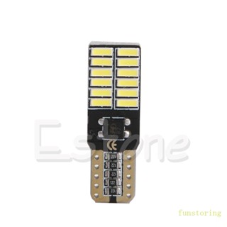 Fun หลอดไฟติดป้ายทะเบียนรถยนต์ LED 194 DC 12V T10 24 SMD 4014