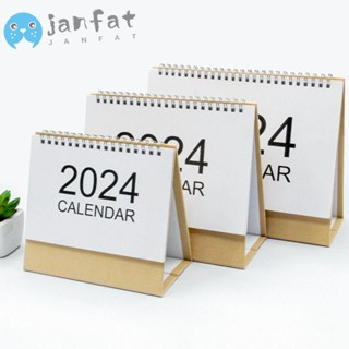 Janfat ปฏิทินตั้งโต๊ะ ปี 2024 อเนกประสงค์ สําหรับตกแต่งบ้าน ออฟฟิศ