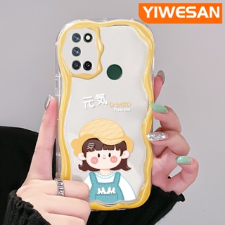 เคสโทรศัพท์มือถือแบบนิ่ม ใส กันกระแทก ลายคลื่น สีมาการอง หลากสี สําหรับ Realme 7 Pro 7i C17 Narzo 20 Pro