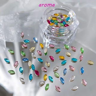 Aroma หินคริสตัล รูปหัวใจ ทรงสี่เหลี่ยม สําหรับตกแต่งเล็บ