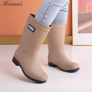 Mumais Rain boots, summer fashion, foreign style, soft-soled waterproof versatile water shoes outside the tube