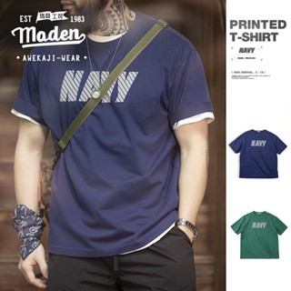 Maden ใหม่ เสื้อยืดคอกลม แขนสั้น พิมพ์ลายตัวอักษร สะท้อนแสง แห้งเร็ว สไตล์อเมริกัน เรโทร สําหรับผู้ชาย 2023