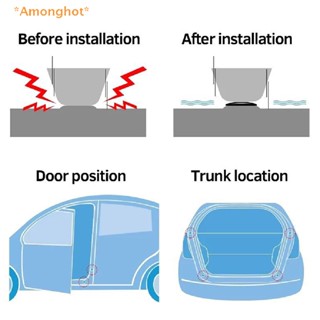 Amonghot&gt; ใหม่ แผ่นสติกเกอร์ซิลิโคน กันกระแทก สําหรับติดประตูรถยนต์ 4 8 ชิ้น