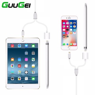 Guugei สายชาร์จ USB 2 In 1 สําหรับดินสอ A-pple รุ่น 1st สายเคเบิล USB Light-ning สําหรับอุปกรณ์ I-Phone IOS