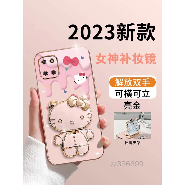เคสโทรศัพท์มือถือ ซิลิโคนนิ่ม TPU ลายการ์ตูนเฮลโลคิตตี 3D พร้อมที่ตั้งวาง สําหรับ Samsung note 10 lite S10 lite A91 A81 note 20 Ultra