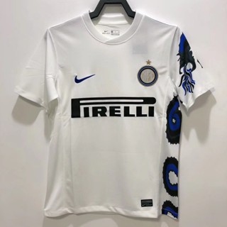 เสื้อกีฬาแขนสั้น ลายทีมชาติฟุตบอล Jersey 2010 Inter Away สไตล์เรโทร