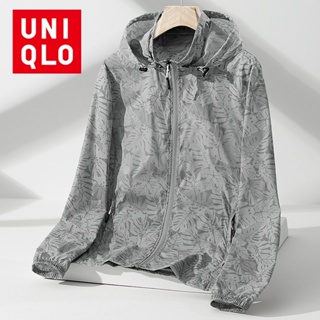 Uniqlo เสื้อคลุมกันแดด ผ้าเรยอน แบบบาง ระบายอากาศ ป้องกันรังสียูวี ป้องกันแดด แฟชั่นฤดูร้อน สําหรับผู้ชาย