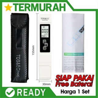 TDS EC Meter Alat Pengukur ukur Hidroponik kadar garam mineral air PPM