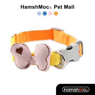 Hamshmoc ปลอกคอสุนัข น้ําหนักเบา ปรับได้ ทนทาน ใส่สบาย พร้อมเนคไทโบว์น่ารัก สําหรับสัตว์เลี้ยง ขนาดเล็ก กลาง