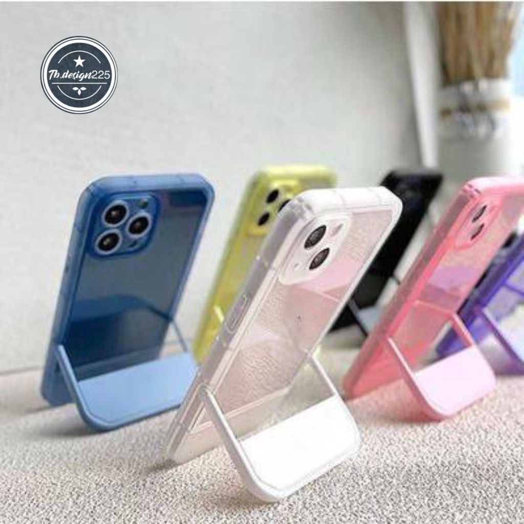 เคสซิลิโคน เคสสีสันสดใส รุ่นมีขาตั้งโทรศัพท์ในตัว กันกระแทก สำหรับรุ่น 11 12 13 pro max 6 6s plus X XR XSMAX #039