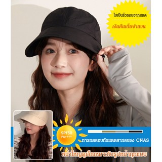 🔥[ลมแรงไม่หลุด] หมวกกันแดด แบบแขวนหน้ากากได้