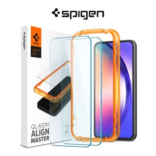 SPIGEN กระจกนิรภัยกันรอยหน้าจอ พร้อมถาดจัดตําแหน่งอัตโนมัติ สําหรับ Samsung Galaxy A54 5G A54 [2 แพ็ก]