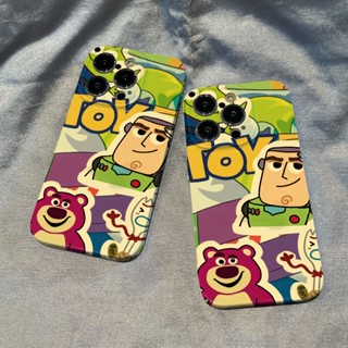 เคสโทรศัพท์มือถือ ซิลิโคนแข็ง กันกระแทก ลายการ์ตูน Toy Story Strawberry Bear สําหรับ iPhone 14 Plus 13 12 11 Pro Max mini X Xs XR Max 7 8 Plus SE