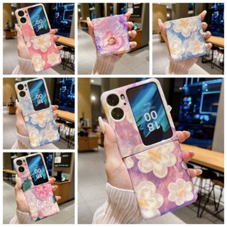 Hoce เคสโทรศัพท์มือถือแบบแข็ง ฝาพับ ลายดอกไม้น่ารัก HD สําหรับ OPPO Find N2