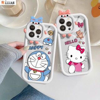 Rixuan เคสโทรศัพท์มือถือแบบใส ลายการ์ตูนโดราเอมอน แมว คิตตี้ สําหรับ OPPO A17 A17K A57 4G A77s A15 A95 A96 A12 A54 A16 A55 A16K A5s A3s A76 A74 A16E A7 A53 A52 A31 A5 A9 Reno 5F