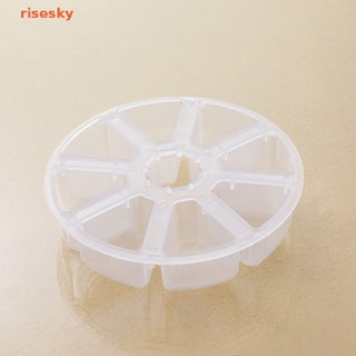 [risesky] กล่องพลาสติกใส ทรงกลม 8 ช่อง พร้อมฝาปิด สําหรับเก็บเครื่องประดับ เพชร