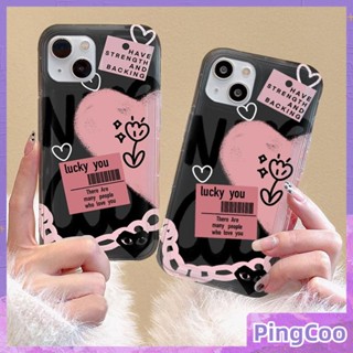 PingCoo - Case for iPhone 14 13 12 Pro 11 Pro Max XR TPU Soft Clear Jelly Airbag Case Fashion Collage Heart Camera Protection Shockproof Back Cover