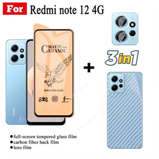 3in1 กระจกนิรภัยกันรอยเลนส์กล้อง เซรามิค สําหรับ Redmi note 12 4G Redmi note 12 pro 11pro 11s 10s 12C 10C