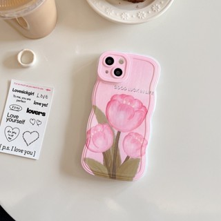 เคสโทรศัพท์มือถือ แบบนิ่ม ลายดอกทิวลิป สีชมพู สําหรับ Huawei Y9S Y7A Y9 Prime Y9 2019 Nova 5T 3i 3e 4e P30 P20 Lite