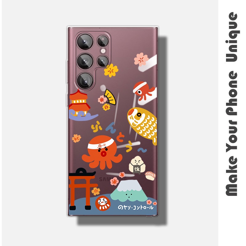 เคสโทรศัพท์มือถือแบบนิ่ม ใส ลายญี่ปุ่นน่ารัก สําหรับ Samsung S23 FE S8 S10 S9 S20 S21 Plus S21 FE S22 Ultra Note 9 10 Plus 20 Ultra 5G