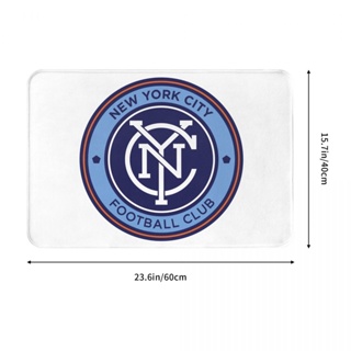 พร้อมส่ง พรมเช็ดเท้า ผ้าสักหลาด ลายโลโก้ New York City FC กันลื่น ดูดซับน้ําได้ดี แห้งเร็ว 16x24 นิ้ว สําหรับห้องน้ํา ห้องนั่งเล่น โซฟา ห้องนอน