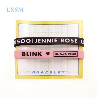 สายรัดข้อมือซิลิโคน ลายศิลปินเกาหลี Blackpink Lisa Rose สําหรับเล่นกีฬา วิ่ง เข้ายิม 1 คู่