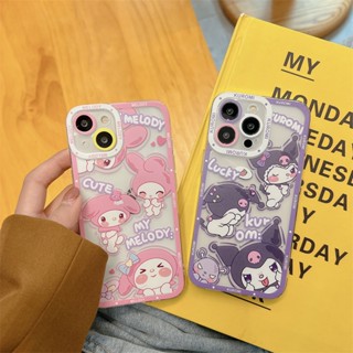 เคสโทรศัพท์มือถือ TPU ใส ลายการ์ตูน Melodi Lucky Kuromi Angel Eyes น่ารัก แฟชั่น สําหรับ IPhone 11 12 13 14 Pro Max Mini X XR XS Max 8 7 6 6S Plus 14Plus