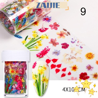 Zaijie24 สติกเกอร์ ลายใบเมเปิ้ล แฟชั่น สําหรับติดตกแต่งเล็บ 1 กล่อง