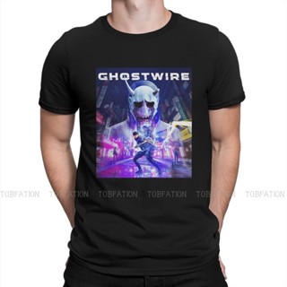 เสื้อยืดผ้าฝ้ายพิมพ์ลายเสื้อยืดคอกลม ผ้าฝ้าย ทรงหลวม พิมพ์ลาย Ghostwire Tokyo IZUKI AKITO Game Fighting สไตล์ฮาราจูกุ สํ