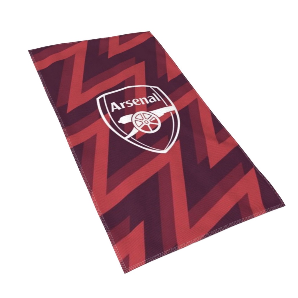 Arsenal FC Towel 27.5x15.7in ผ้าขนหนูไมโครไฟเบอร์ Unisex ผ้าขนหนูเช็ดหน้าแบบนุ่มดูดซับ