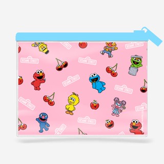 SST3-กระเป๋าพลาสติกซิปรูด : Sesame Street Squad Zipper PVC Bag W25xH18 cm.-PK