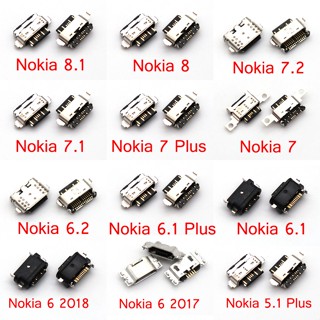 พอร์ตชาร์จเชื่อมต่อ Micro USB Type C สําหรับ Nokia 5.1 6.1 7 Plus 8.1 8 7.2 7.1 6.2 6 2017 2018 1 ชิ้น