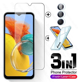 3To1 Lens Screen Protector Tempered Glass For Samsung Galaxy M14 5G SamsungM14 Samsun M 14 14M 5G 2023 Soft Cover