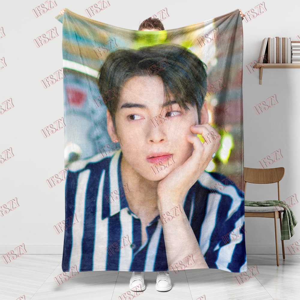 Astro Cha Eun Woo ผ้าห่มสักหลาด 4 ขนาด ด้านเดียว สําหรับเครื่องปรับอากาศ - รูปที่ 5