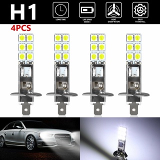 หลอดไฟตัดหมอก Led H1 H3 7200LM H1 12V 6000K สีขาว สําหรับรถยนต์ 4 ชิ้น