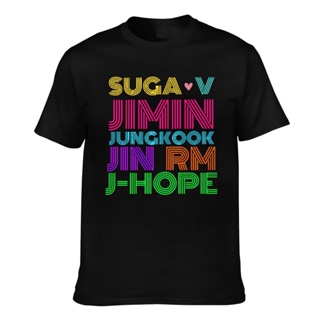 เสื้อยืด พิมพ์ลายกราฟิก Suga V Jimin Jungkook Jin Rm J-Hope สําหรับผู้ชาย