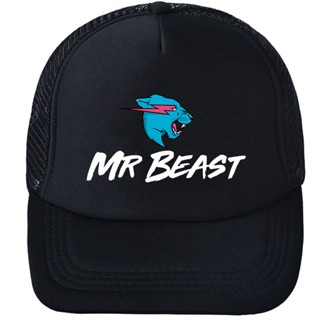 หมวกเบสบอล ลายการ์ตูน Moneyc Mr Beast สีดํา สีขาว