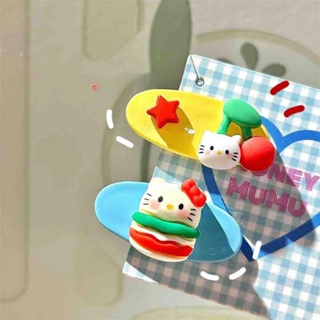 Vintage Girls Heart Kitten Y2K Hairpin Girls New Fashion Cute Cartoon Chip Burger Baby Childrens Hairpin Girl