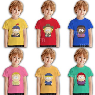 เสื้อยืดแขนสั้นลําลอง ทรงหลวม ระบายอากาศได้ดี ลายการ์ตูน South Park เหมาะกับของขวัญวันเกิด แฟชั่นฤดูร้อน สําหรับเด็กผู้ชาย และเด็กผู้หญิง