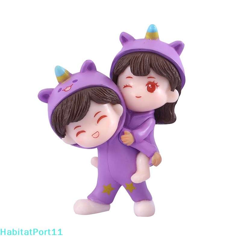 Habitatport ฟิกเกอร์คู่รัก พลาสติก ขนาดเล็ก สําหรับตกแต่งสวน DIY
