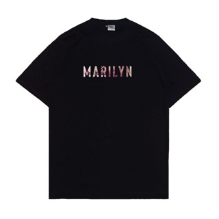 VYSBoissoc เสื้อยืดแขนสั้น ลาย Marylin สีดํา และสีขาว