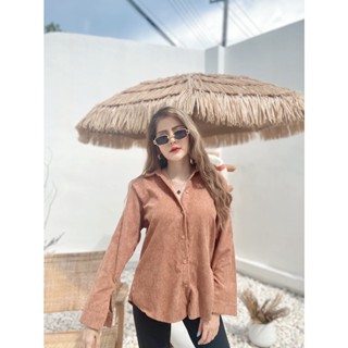 (พร้อมส่ง) เสื้อเชิตเเขนยาวผ้าลูกฟูก มี 5 สี (K7838)