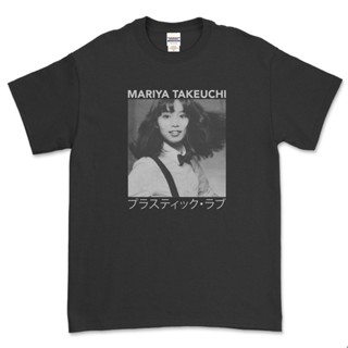 XNRเสื้อยืดวินเทจMariya TAKEUCHI - เสื้อยืด พลาสติก LOVE (สีดํา)S-4XL