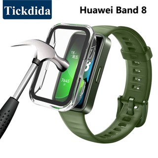 กระจกนิรภัย + เคส สําหรับ Huawei Band 8 Band 7 6 กรอบป้องกันหน้าจอ กันชน สําหรับ Huawei Band 8 Nfc เคส