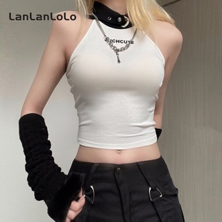 Lanlanlolo เสื้อกล้ามแขนกุด เปิดหลัง สีคอนทราสต์ สําหรับผู้หญิง 2023