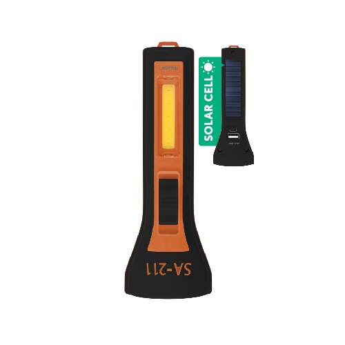 ไฟฉาย LAMPTAN ไฟฉาย LED พลังงานแสงอาทิตย์ Solar Flashlight SA-211 2in1 ไฟฉายและไฟตะเกียงพร้อมที่ชาร์จ USB