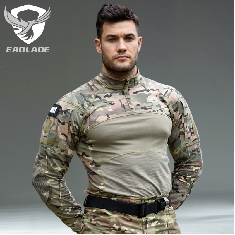 Eaglade เสื้อยืดยุทธวิธี แขนยาว ยืดหยุ่น สําหรับผู้ชาย YDJX-FG-CX In CP