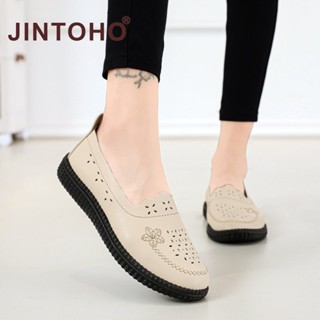 Jintoho รองเท้าโลฟเฟอร์ รองเท้าหนัง สลิปออน ระบายอากาศ ใส่สบาย แฟชั่นสําหรับผู้หญิง